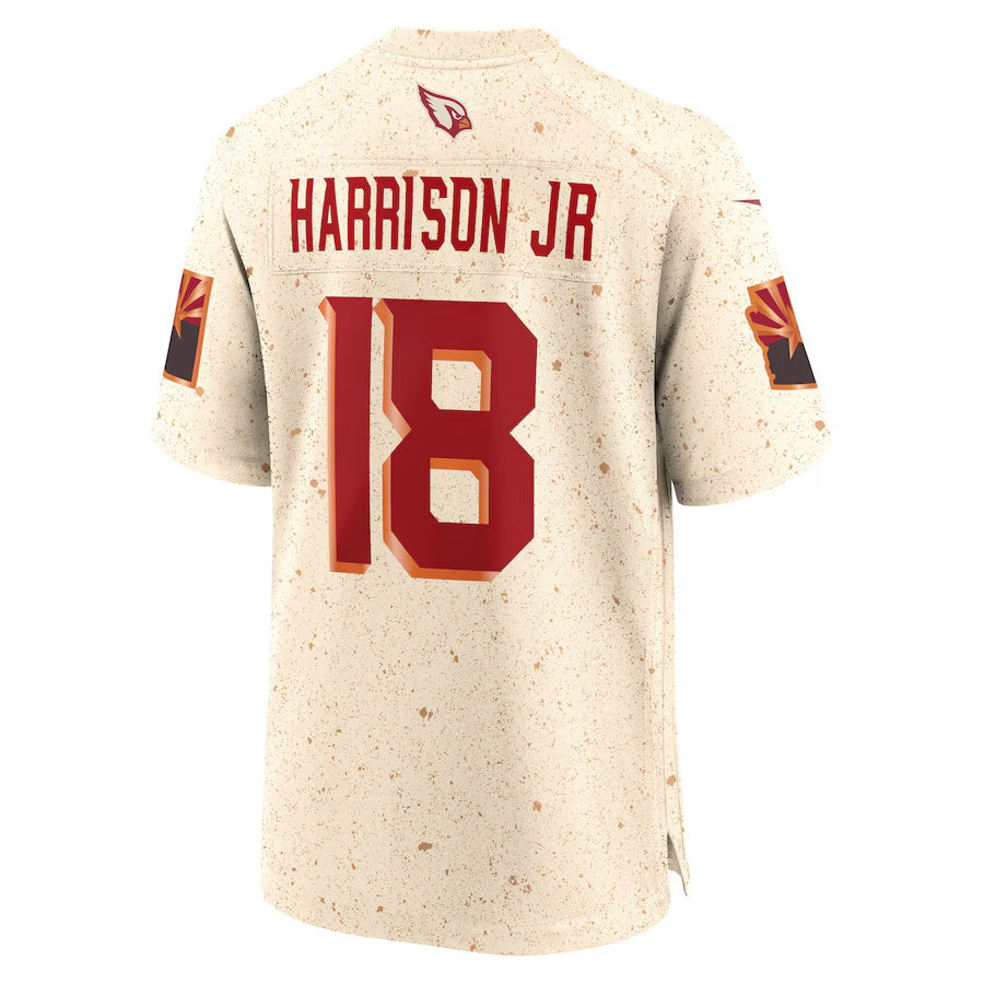 A.Cardinals #18 Marvin Harrison Jr. 2025 Rivalries Collection Game Jersey - Natural