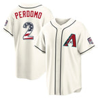 Arizona Diamondbacks #2 Geraldo Perdomo Player Cream USA 250 Fourth of July Home Game Stitched Baseball Jersey
