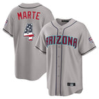 Arizona Diamondbacks #4 Ketel Marte Player Gray USA 250 Fourth of July Home Game Stitched Baseball Jersey