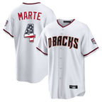 Arizona Diamondbacks #4 Ketel Marte Player White USA 250 Fourth of July Home Game Stitched Baseball Jersey