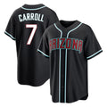 Arizona Diamondbacks #7 Corbin Carroll Player Black Fashion Out Home Game Stitched Baseball Jersey