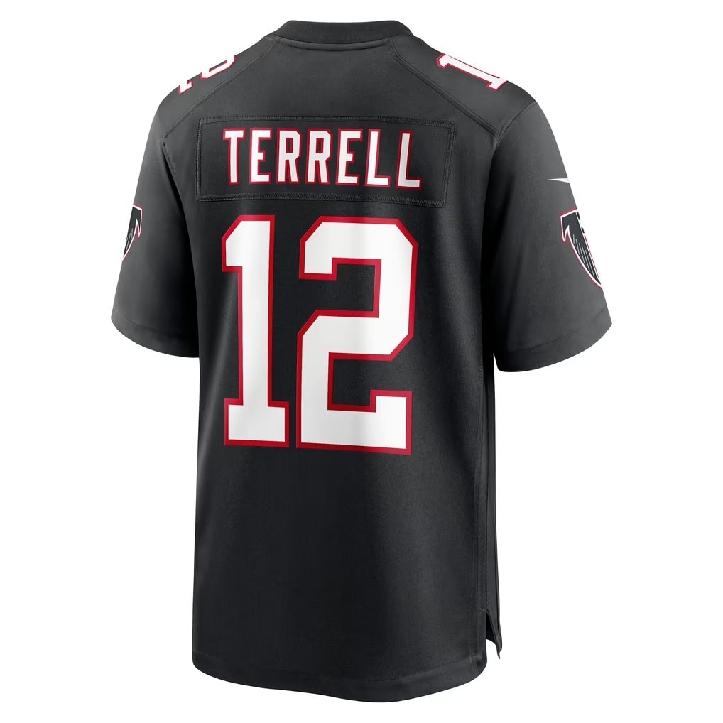 A.Falcons #12 Avieon Terrell Black Alternate Throwback Game Football Jersey