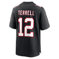 A.Falcons #12 Avieon Terrell Black Alternate Throwback Game Football Jersey