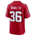 A.Falcons #36 Malcolm DeWalt IV Red Team Game Football Jersey