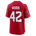 A.Falcons #42 Josh Woods Red Team Game Football Jersey