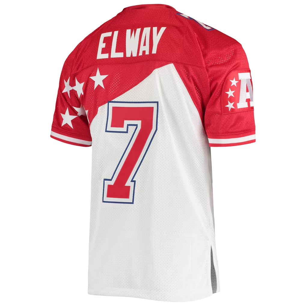 AFC #7 John Elway Mitchell & Ness White-Red Pro Bowl Authentic Football Jersey