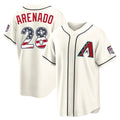 Arizona Diamondbacks #28 Nolan Arenado Player Cream USA 250 Fourth of July Home Game Stitched Baseball Jersey