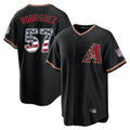 Arizona Diamondbacks #57 Eduardo Rodriguez Player Black USA 250 Fourth of July Game Home Stitched Baseball Jersey
