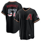 Arizona Diamondbacks #57 Eduardo Rodriguez Player Black USA 250 Fourth of July Game Home Stitched Baseball Jersey