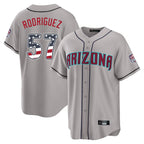 Arizona Diamondbacks #57 Eduardo Rodriguez Player Gray USA 250 Fourth of July Home Game Stitched Baseball Jersey