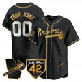 Atlanta Braves 2024 Robinson & Georgia Patch Vapor Premier Limited Custom Jersey – Black Gold Baseball Jersey