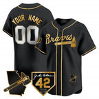 Atlanta Braves 2024 Robinson & Georgia Patch Vapor Premier Limited Custom Jersey – Black Gold Baseball Jersey