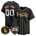 Atlanta Braves 2024 Spring Training Patch Vapor Premier Limited Custom Jersey – Black Gold Baseball Jersey