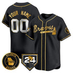 Atlanta Braves 2024 Spring Training Patch Vapor Premier Limited Custom Jersey – Black Gold Baseball Jersey