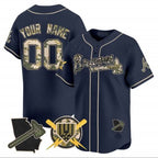 Atlanta Braves Armed Forces Day Vapor Premier Limited Custom Jersey – Navy Baseball Jersey