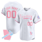 Atlanta Braves Bubblegum Pink Vapor Premier Limited Custom Jersey – White Baseball Jersey