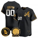 Atlanta Braves Hank Aaron 715th Home Run Patch Vapor Premier Limited Custom Jersey V2 – All Stitched-Black Baseball Jersey