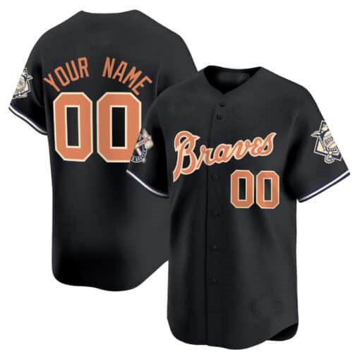Atlanta Braves Peaches n’ Cream Vapor Premier Limited Custom Jersey – Black Baseball Jersey