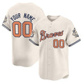 Atlanta Braves Peaches n’ Cream Vapor Premier Limited Custom Jersey – Cream Baseball Jersey