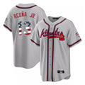 Atlanta Braves #13 Ronald Acuna Jr Player Gray USA 250 Fourth Of July Limited Home Game Stitched Baseball Jersey