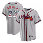 Atlanta Braves #23 Michael Harris II Player Gray USA 250 Fourth Of July Limited Home Game Stitched Baseball Jersey