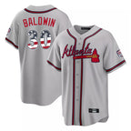Atlanta Braves #30 Drake Baldwin Player Gray USA 250 Fourth Of July Limited Home Game Stitched Baseball Jersey