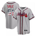 Atlanta Braves #51 Chris Sale Player Gray USA 250 Fourth Of July Limited Home Game Stitched Baseball Jersey