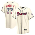 Atlanta Braves #77 Joe Jimenez Player Cream USA 250 Fourth Of July Limited Home Game Stitched Baseball Jersey