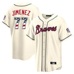 Atlanta Braves #77 Joe Jimenez Player Cream USA 250 Fourth Of July Limited Home Game Stitched Baseball Jersey