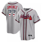 Atlanta Braves #77 Joe Jimenez Player Gray USA 250 Fourth Of July Limited Home Game Stitched Baseball Jersey