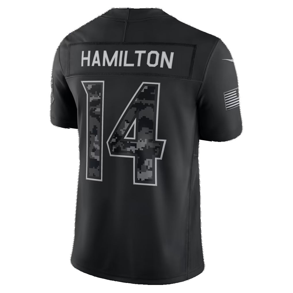 B.Ravens #14 Kyle Hamilton Black 2026 Salute to Service Stitched Limited Football Jersey