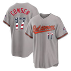 Baltimore Orioles #17 Colton Cowser Player Gray USA 250 Fourth of July Home Game Stitched Baseball Jersey