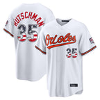 Baltimore Orioles #35 Adley Rutschman Player White USA 250 Fourth of July Home Game Stitched Baseball Jersey