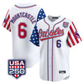 Baltimore Orioles #6 Ryan Mountcastle Player White USA 250 Independence Day Vapor Premier Home Game Stitched Baseball Jersey