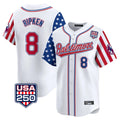 Baltimore Orioles #8 Cal Ripken Player White USA 250 Independence Day Vapor Premier Limited Home Game Stitched Baseball Jersey