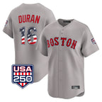Boston Red Sox #16 Jarren Duran Player Gray Road USA 250 Fourth of July Limited Home Game Stitched Baseball Jersey