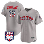 Boston Red Sox #19 Roman Anthony Player Gray Road USA 250 Fourth of July Limited Home Game Stitched Baseball Jersey