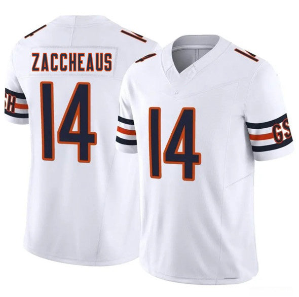 C.Bears #14 Olamide Zaccheaus White 2025 F.U.S.E. Vapor Stitched Football Jersey