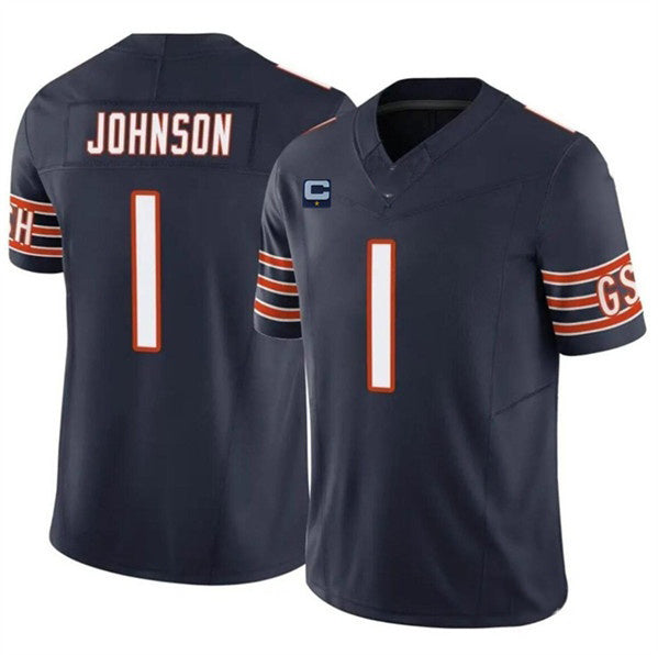 C.Bears #1 Jaylon Johnson Navy 2024 F.U.S.E. With 1-star C Patch Vapor Untouchable Limited Stitched Football Jersey