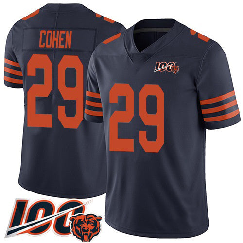 C.Bears #29 Tarik Cohen Navy Blue Alternate Stitched 100th Season Vapor Limited Football Jersey