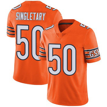 C.Bears #50 Mike Singletary Orange Stitched Limited Rush Football Jersey