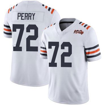 C.Bears #72 William Perry White Alternate Stitched Vapor Untouchable Limited 100th Season Football Jersey