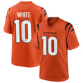 C.Bengals #10 Mike White Player Orange Home Game Football Jersey