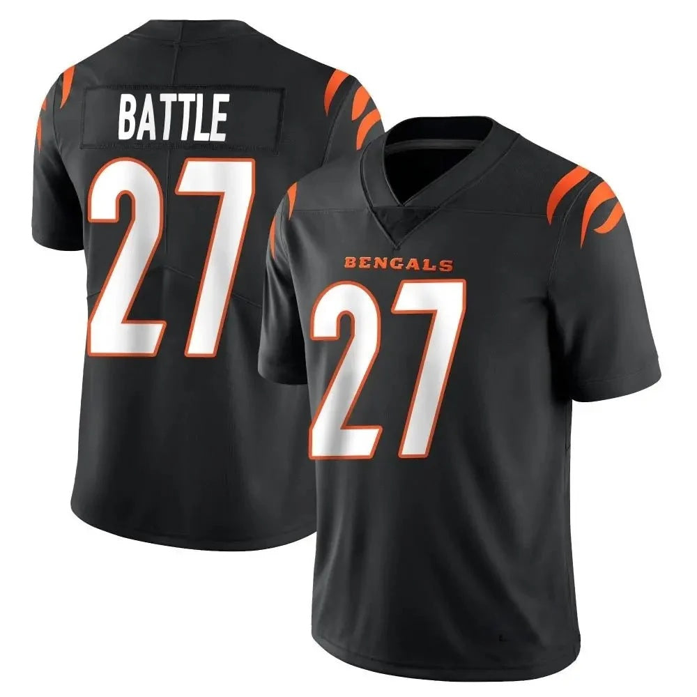 C.Bengals #27 Jordan Battle Player Black Vapor Limited Football Jersey