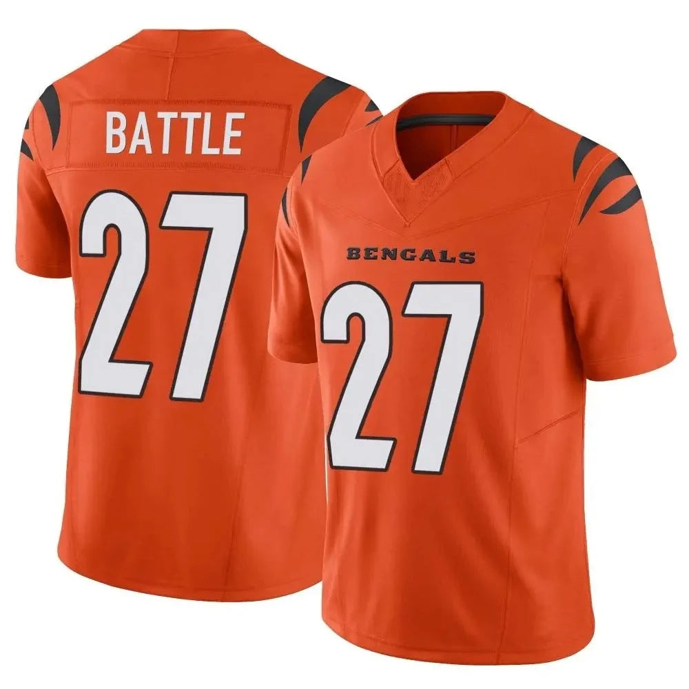 C.Bengals #27 Jordan Battle Player Orange Vapor F.U.S.E. Limited Football Jersey
