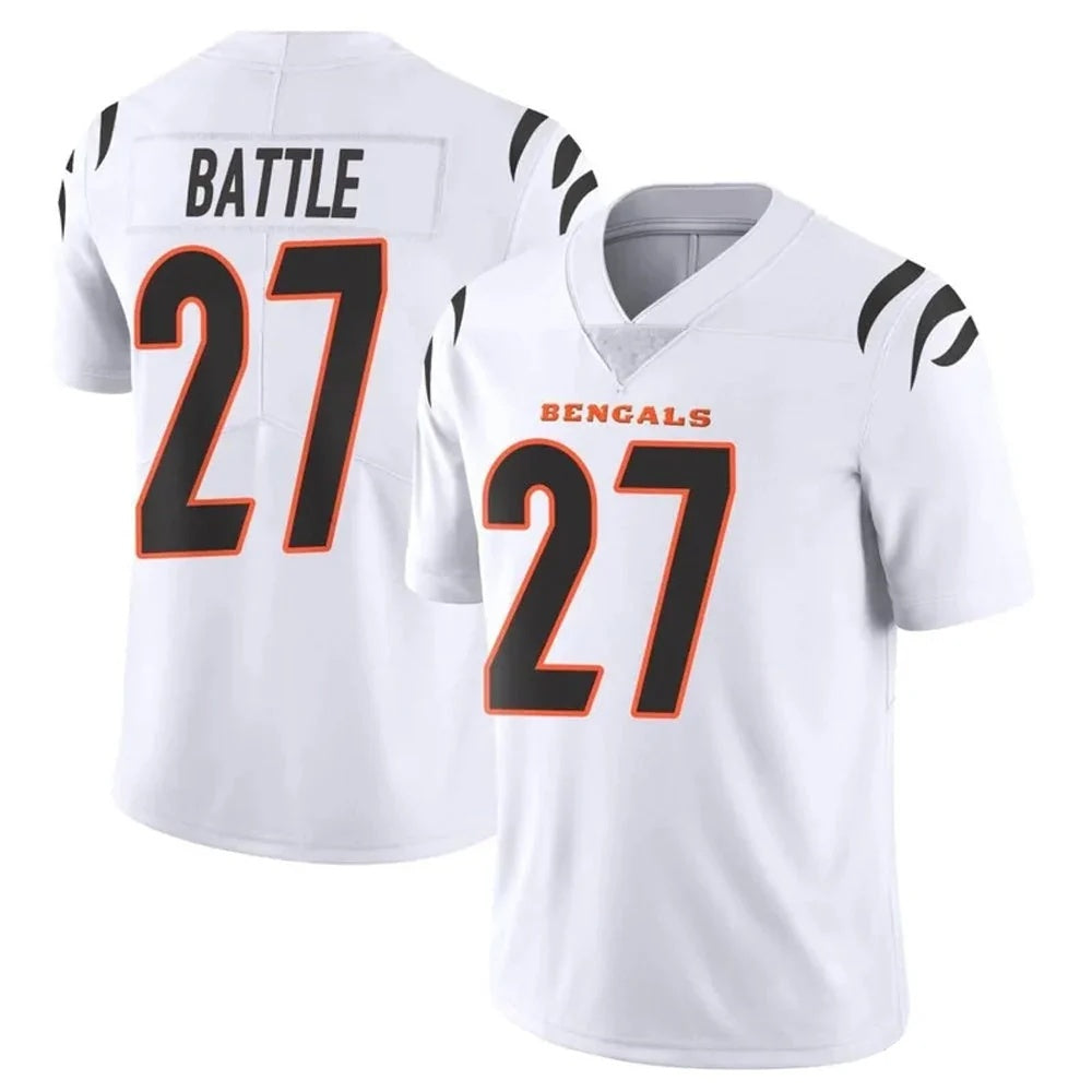 C.Bengals #27 Jordan Battle Player White Vapor Limited Football Jersey