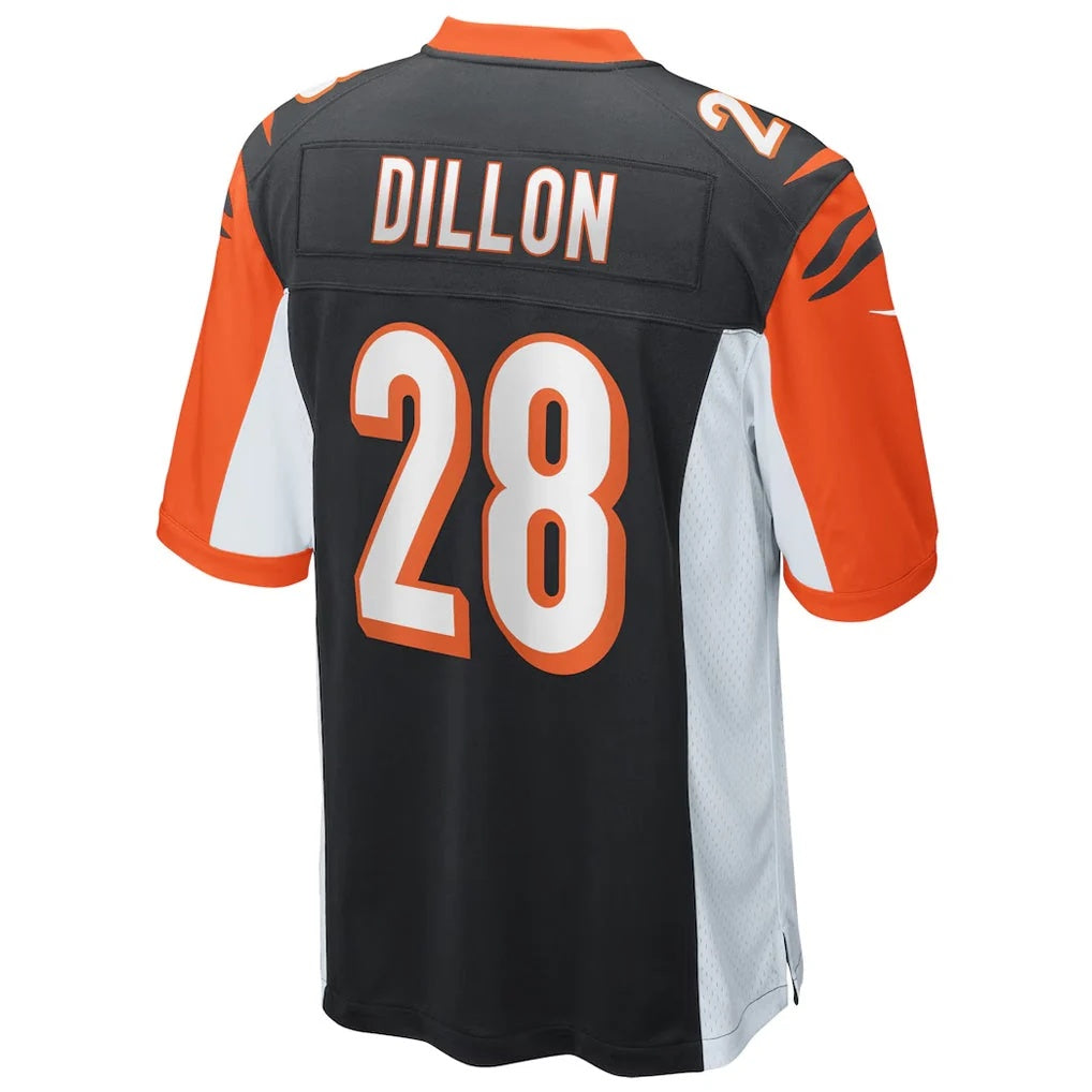 C.Bengals #28 Corey Dillon Player Black Game Football Jersey