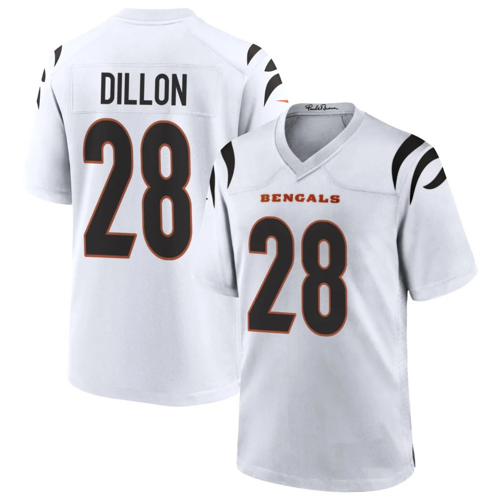 C.Bengals #28 Corey Dillon Player White Home Game Football Jersey