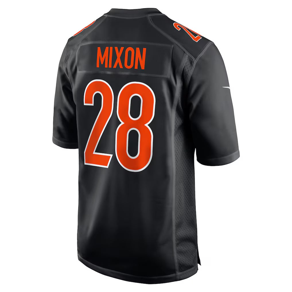 C.Bengals #28 Joe Mixon Black Game Fashion Football Jersey