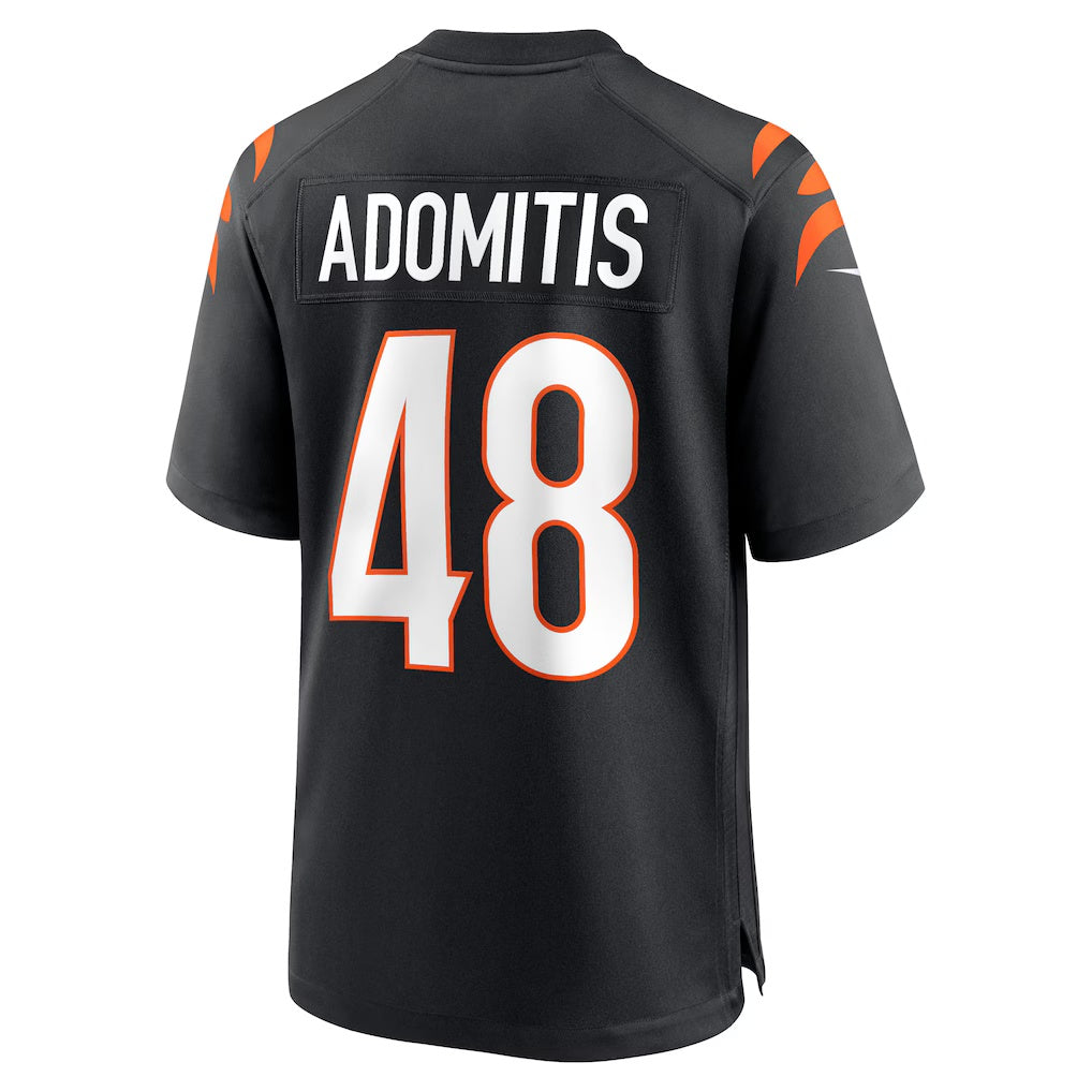 C.Bengals #48 Cal Adomitis Black Game Player Football Jersey